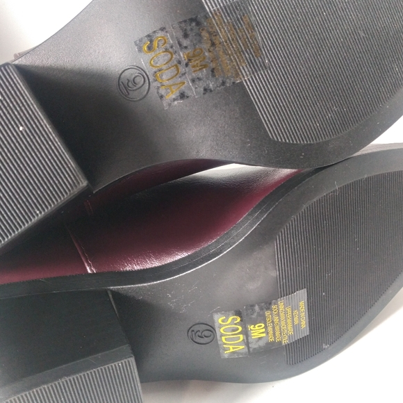 Women's Faux Leather Dark Burgundy CowGirl Heeled Boots NWOT- Size 9 - Picture 8 of 8